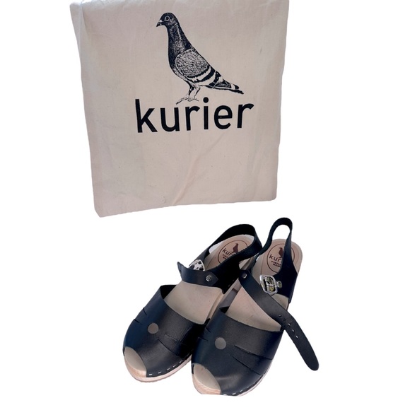 Kurier - Luna Clogs, custom handmade with high base,Coal, made in Portland Maine - Picture 4 of 9